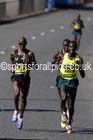 Mo Farah, Mike Kigen and Thomas Ayeko break away in the mens 2014 BUPA Great North Run. Photo: David T. Hewitson/Sports for All Pics